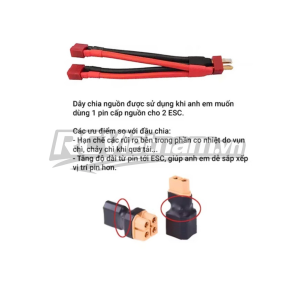Dây nối dài (chia nguồn) jack T loại dây 14AWG / 16AWG cho pin tàu, xe, máy bay