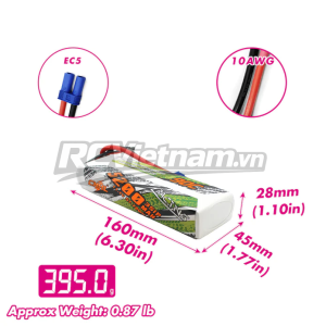 Pin CNHL Racing Series 5200mAh (6S-4s-3s) (22.2v-14.8v-11.1v) 90C có jack cắm EC5