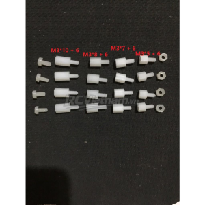 Bộ ốc, trụ, vít M3 (Màu trắng)
