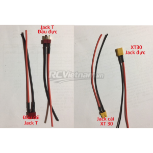 Dây nguồn đầu jack chữ T, XT30 các loại