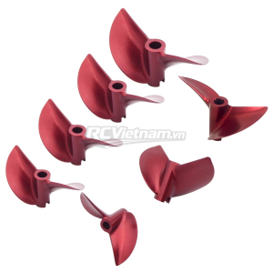 Chân vịt đỏ nhôm CNC 4.76mm Pitch 1.9inches 40-45mm Cho Thuyền Đua điều khiển từ xa
