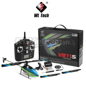 Máy Bay Trực Thăng WLtoys V911S 2.4G 4CH 6-Aixs Gyro Flybarless