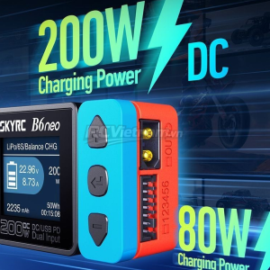 Bộ sạc cân bằng thông minh đa ngôn ngữ SKYRC B6 NEO pin sạc DC/PD đầu vào kép 10A công suất cao
